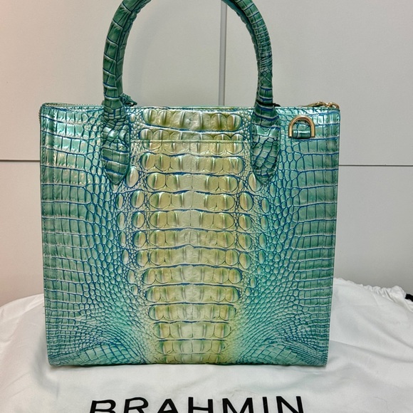 NWT Brahmin Seafoam Ombre Caroline Satchel - Picture 3 of 6